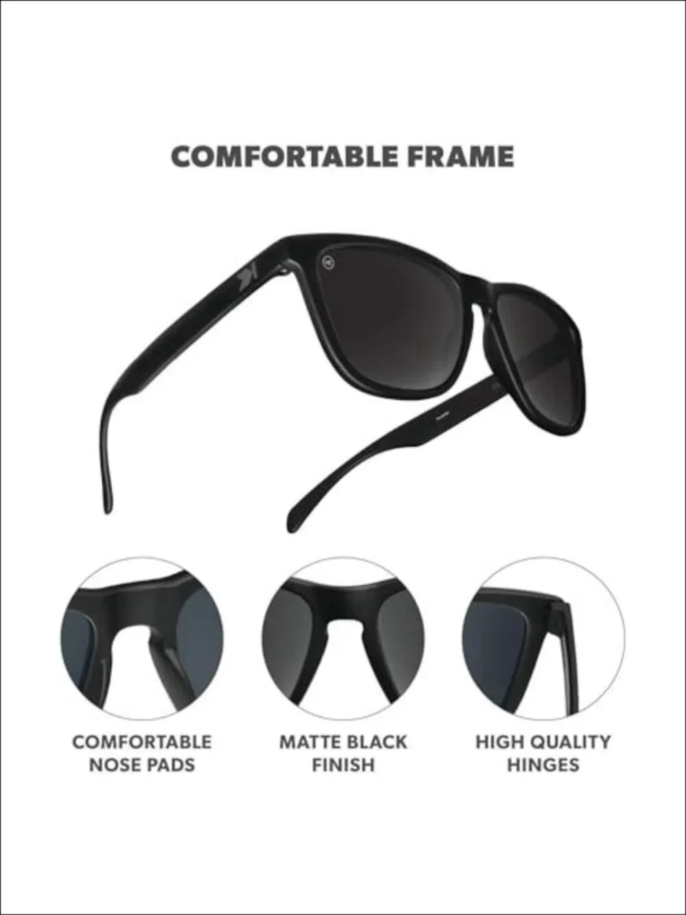 Knockaround Square Polarized Sunglasses for Men & Women - UV400 Protection